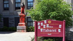 This statue of J.H. Tabaret at the University of Ottawa was vandalized in June 2024. Different types of graffiti will require different cleanup methods, so it’s important to account for what materials were used to create buildings and statues ahead of time, as this will impact removal and repair strategies and products. This statue of J.H. Tabaret at the University of Ottawa was vandalized in June 2024. Different types of graffiti will require different cleanup methods, so it’s important to account for what materials were used to create buildings and statues ahead of time, as this will impact removal and repair strategies and products.