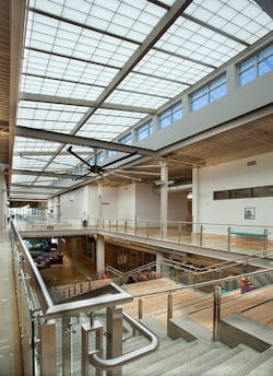The former 1 million-square-foot Highland Mall is now Austin Community College’s urban campus. The mall had no natural light, but it was revitalized with the addition of translucent panel skylights that allow daylight to flood the building’s core spaces. The former 1 million-square-foot Highland Mall is now Austin Community College’s urban campus. The mall had no natural light, but it was revitalized with the addition of translucent panel skylights that allow daylight to flood the building’s core spaces.