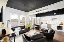 Each of the 63 units in the Travis Building is unique. Most are one-bedroom units, with the exception of a single two-bedroom, two-bath unit on each floor. Each of the 63 units in the Travis Building is unique. Most are one-bedroom units, with the exception of a single two-bedroom, two-bath unit on each floor.