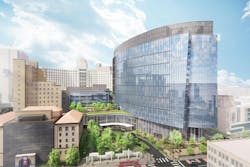 This rendering for the University of Pittsburgh Medical Center’s new tower demonstrates how a subtle decorative pattern on a glass facade can deter bird collisions while contributing to aesthetics. This rendering for the University of Pittsburgh Medical Center’s new tower demonstrates how a subtle decorative pattern on a glass facade can deter bird collisions while contributing to aesthetics.