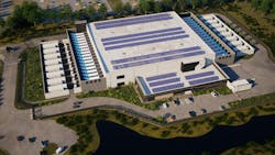 A rendering of the Edged Columbus data center shows an aerial view of the two-story building. Operations are anticipated to start during the summer of 2025. A rendering of the Edged Columbus data center shows an aerial view of the two-story building. Operations are anticipated to start during the summer of 2025.