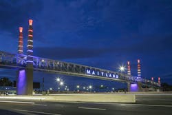 Pedestrian bridge connects high-use sidewalks across Florida Interstate 4 at Maitland Boulevard. Pedestrian bridge connects high-use sidewalks across Florida Interstate 4 at Maitland Boulevard.