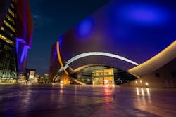 The Las Vegas World Market Center gained a new welcoming attraction with LED linear lighting along its entryway arches. The Las Vegas World Market Center gained a new welcoming attraction with LED linear lighting along its entryway arches.