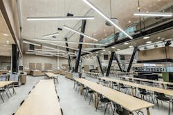 Finland’s Savo Vocational College has deployed Glamox C80 luminaires such as those pictured above (the long rectangular models) at its Savilahti campus in Kuopio. Glamox now fabricates the LED luminaires from recycled aluminum. Finland’s Savo Vocational College has deployed Glamox C80 luminaires such as those pictured above (the long rectangular models) at its Savilahti campus in Kuopio. Glamox now fabricates the LED luminaires from recycled aluminum.