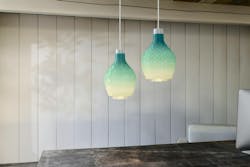 Signify uses discarded nylon fish netting as filament in the 3D printing of its Coastal Breeze line of pendants. Signify uses discarded nylon fish netting as filament in the 3D printing of its Coastal Breeze line of pendants.