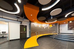 The integration of colors, shapes, materials, and illumination at Montreal-based Yaldei was guided by learning how students with special needs might react to different spaces and situations in order to design a positive and supportive learning environment for them, explained Stendel + Reich principal Cliff Stendel. The integration of colors, shapes, materials, and illumination at Montreal-based Yaldei was guided by learning how students with special needs might react to different spaces and situations in order to design a positive and supportive learning environment for them, explained Stendel + Reich principal Cliff Stendel.