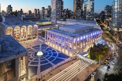 Fisher Marantz Stone lighting designers prioritized color, agility, and public engagement in their architectural lighting plan for the exterior and interior of Lincoln Center’s renovated David Geffen Hall, in New York. Fisher Marantz Stone lighting designers prioritized color, agility, and public engagement in their architectural lighting plan for the exterior and interior of Lincoln Center’s renovated David Geffen Hall, in New York.