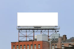 LED advertising billboards and architectural lighting emit spectra horizontally, which can be more light polluting than vertically pointed streetlighting, the study notes. (Static billboard shown.) LED advertising billboards and architectural lighting emit spectra horizontally, which can be more light polluting than vertically pointed streetlighting, the study notes. (Static billboard shown.)