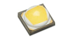 Lumileds combines a CSP LED with a high-power package and a primary optic to deliver top output power for demanding LED lighting applications. (Photo credit: Image courtesy of Lumileds.) Lumileds combines a CSP LED with a high-power package and a primary optic to deliver top output power for demanding LED lighting applications. (Photo credit: Image courtesy of Lumileds.)