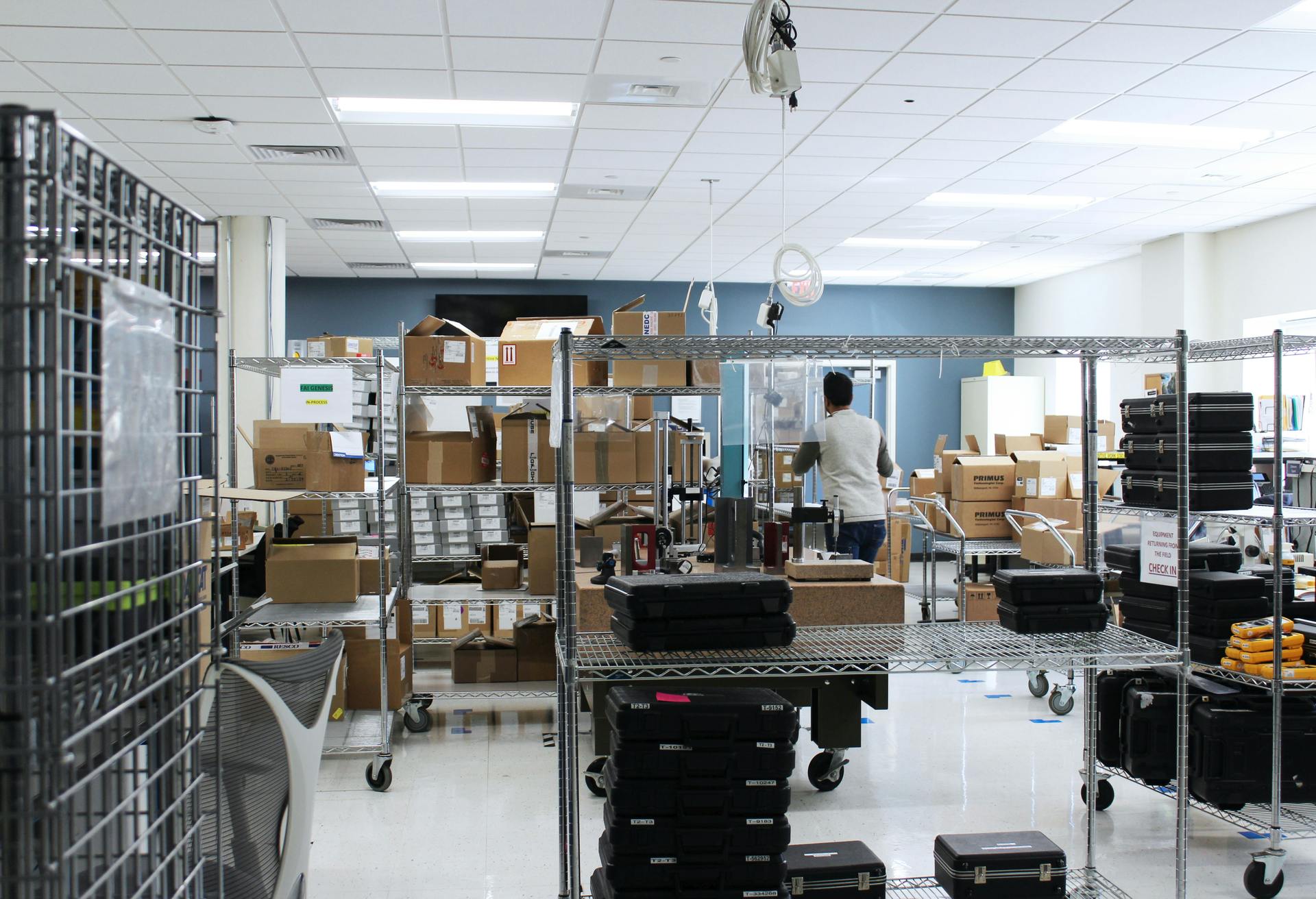 FIG. 1. Light fixtures closer to the windows in this commercial space are using daylight harvesting so as to offset the amount of electricity needed to light the space and effectively reduce energy consumption. (Photo credit: All images courtesy of Fairbanks Energy Services.)