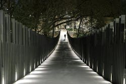 Pedestrian walkways and other areas in the beautiful city of Terrassa, Spain will provide uniform, dimmable, energy-efficient illumination that relies on Tridonic LED drivers and controls in a connected lighting scheme. (Photo credit: Image courtesy of Tridonic/Zumtobel Group.) Pedestrian walkways and other areas in the beautiful city of Terrassa, Spain will provide uniform, dimmable, energy-efficient illumination that relies on Tridonic LED drivers and controls in a connected lighting scheme. (Photo credit: Image courtesy of Tridonic/Zumtobel Group.)