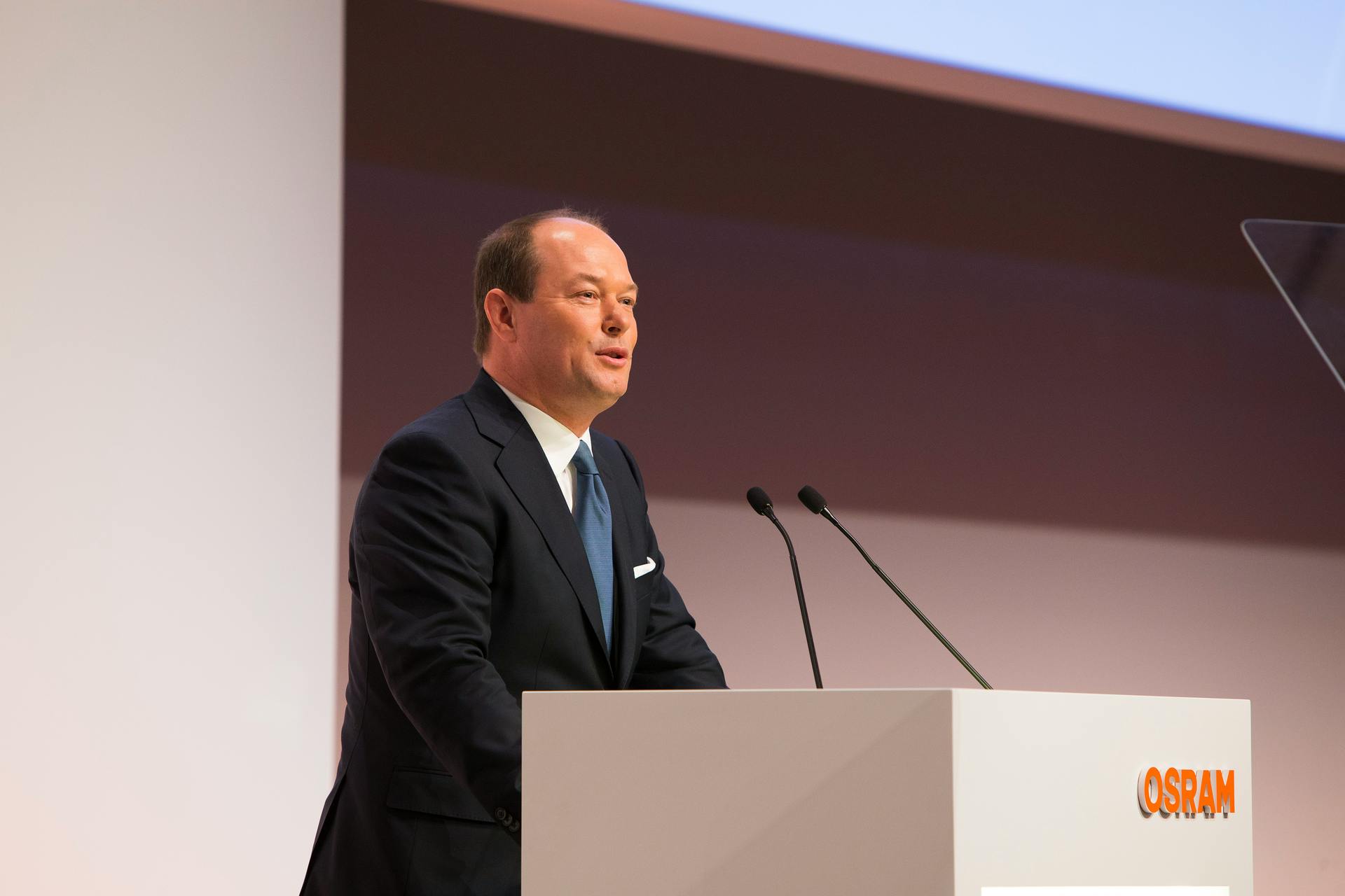 When Ingo Bank reports for his first day as Osram CEO on Monday he&rsquo;ll be a familiar face, having served as Osram CFO for nearly four years, until last May when he joined ams as CFO. He&rsquo;s pictured here at Osram in 2017. He will now work two jobs: CFO at ams and top boss at Osram. (Photo credit: File photo courtesy of Osram.)