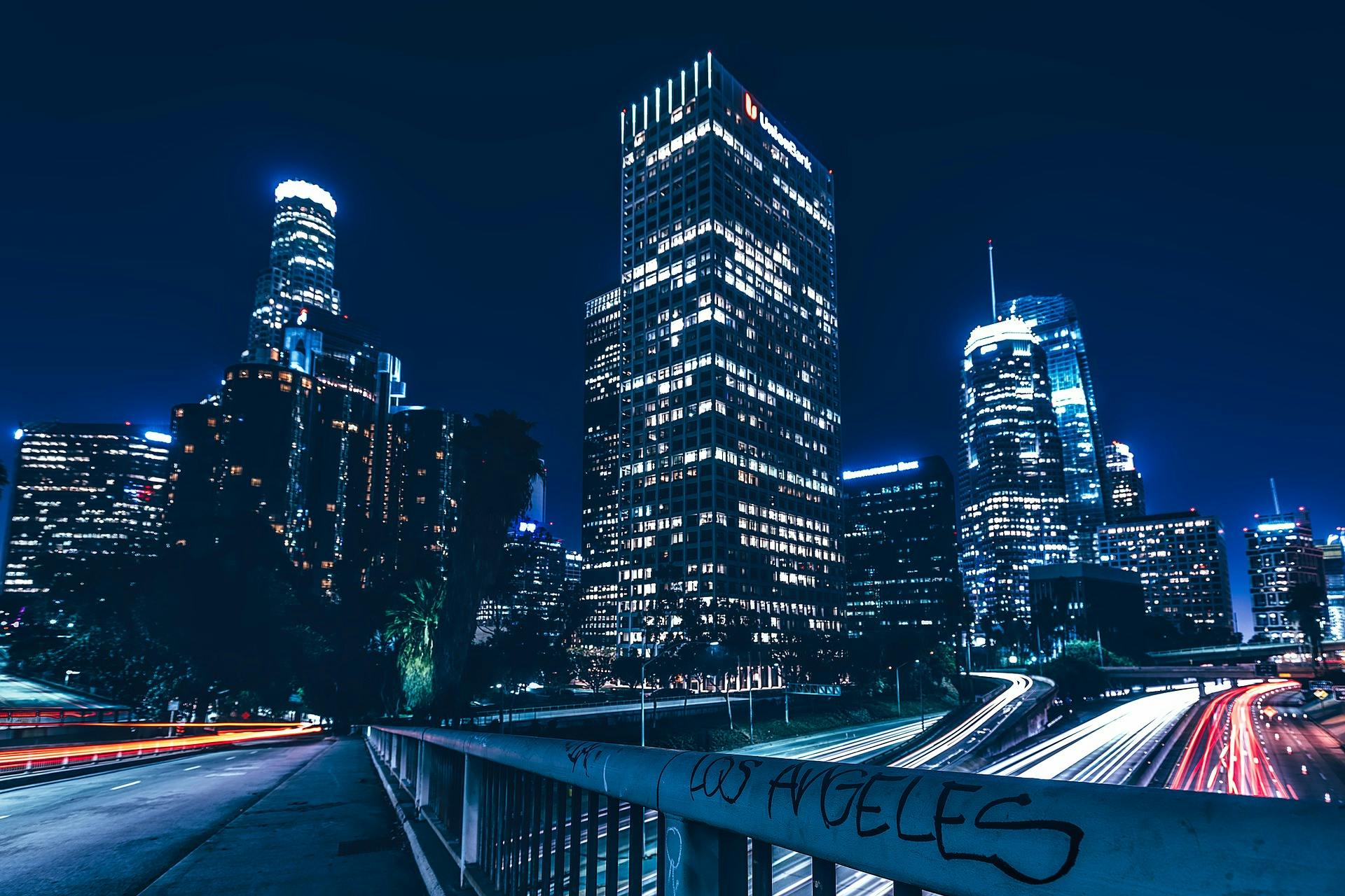 Photo credit: Image of Los Angeles skyline by David Mark via Pixabay; used under free license for commercial or non-commercial purposes.