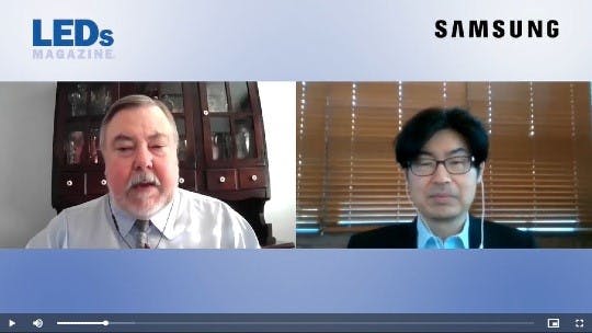 Screenshot from LEDs Magazine video interview with Samsung LED's Elio Jin-Ha Kim.