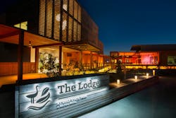 A warm-orange glow, via Ketra LED lights, bathes Alabama’s Lodge at Gulf State Park to help protect sea turtles from over-exposure to blue-rich white light at night, which can disrupt hatchlings’ initial trek to the sea (Photo credit: Image courtesy of The Lodge at Gulf State Park.) A warm-orange glow, via Ketra LED lights, bathes Alabama’s Lodge at Gulf State Park to help protect sea turtles from over-exposure to blue-rich white light at night, which can disrupt hatchlings’ initial trek to the sea (Photo credit: Image courtesy of The Lodge at Gulf State Park.)