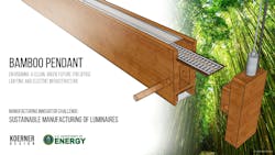 The Bamboo Pendant designed by Brad Koerner of Koerner Designs has won the US Department of Energy's Manufacturing Innovator Challenge for Sustainable Manufacturing of Luminaires. (Image credit: Illustration courtesy of Lucept.com, Koerner Design.) The Bamboo Pendant designed by Brad Koerner of Koerner Designs has won the US Department of Energy's Manufacturing Innovator Challenge for Sustainable Manufacturing of Luminaires. (Image credit: Illustration courtesy of Lucept.com, Koerner Design.)