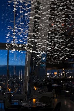 LED lamps light unique nature sculpture in London restaurant LED lamps light unique nature sculpture in London restaurant