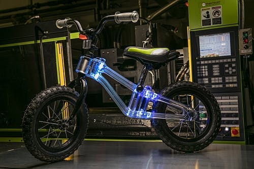 Covestro PC material enables dynamic LED lighting inside bicycle frame