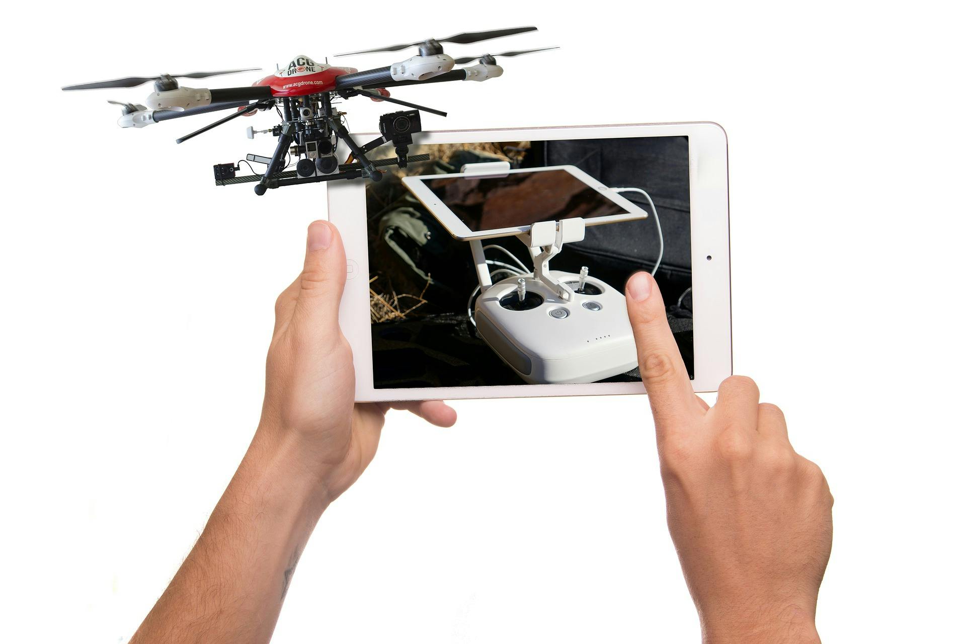 Drone image is for example only and is not representative of the model or equipment under investigation in the UCSD project mentioned in the content. (Photo credit: Image by Elias Sch. via Pixabay; used under free license for commercial or non-commercial purposes.)