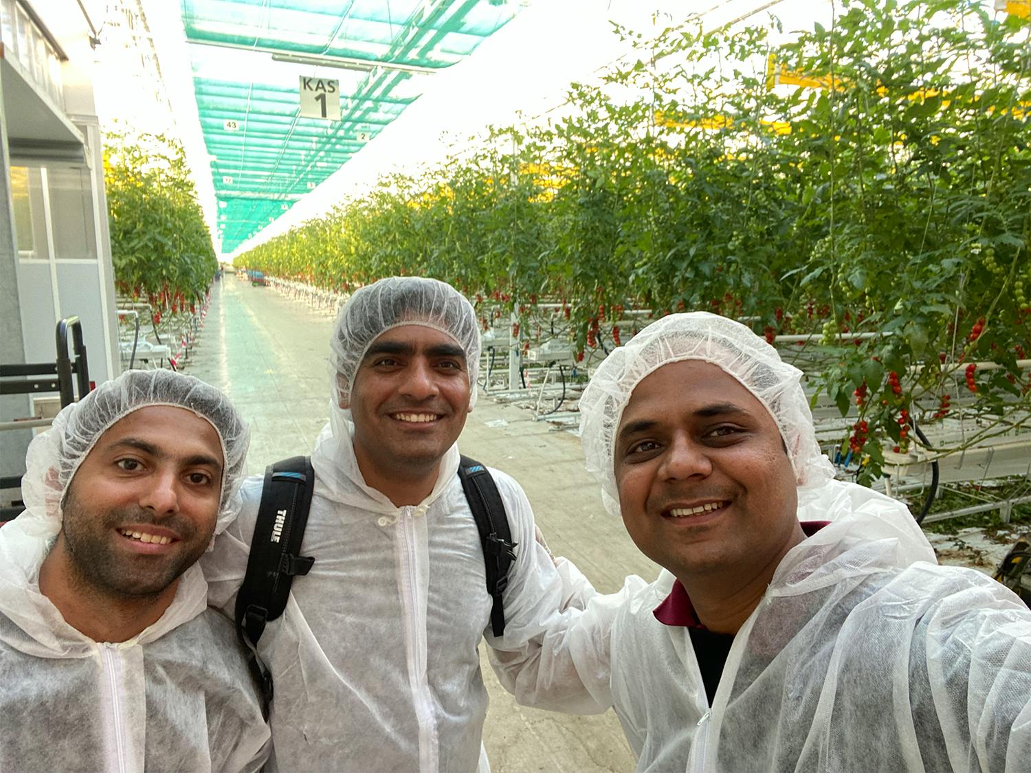 Cosmicnode founders (l to r) Sanu Davis, Sharan Avati, and Vinay Hiremath celebrated their first horticultural lighting controls system deployment in 2020, connecting more than 2,000 nodes in the mesh network scheme.