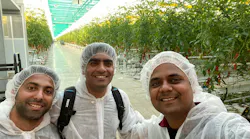 Cosmicnode founders (l to r) Sanu Davis, Sharan Avati, and Vinay Hiremath celebrated their first horticultural lighting controls system deployment in 2020, connecting more than 2,000 nodes in the mesh network scheme.
