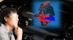 Augmented reality can help technicians visualize repairs, such as in this mock-up involving a car engine. On a naval ship, visual instructions can be sent remotely, making the last leap to the glasses via Li-Fi.