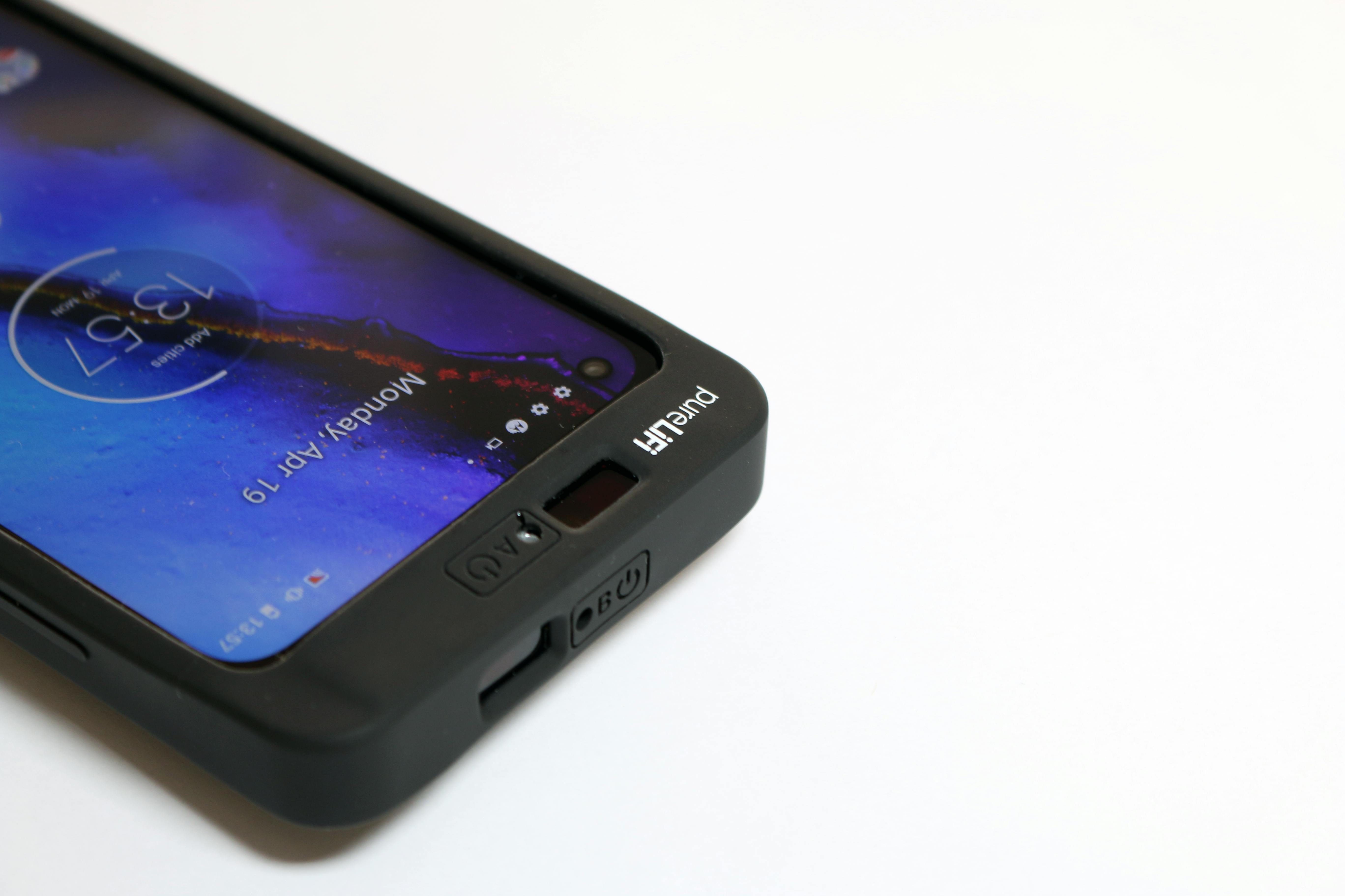 PureLiFi last April put a laser Li-Fi chip into the phone case that surrounds this smartphone. The company says its laser components are applicable to both end user devices and to the access points that send data to those devices. (Photo credit: Image courtesy of pureLiFi.)