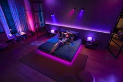 It won’t make the bed levitate, but the latest addition to the Hue app will synch up the lights and the music like never before. (Photo credit: Image courtesy of Signify.) It won’t make the bed levitate, but the latest addition to the Hue app will synch up the lights and the music like never before. (Photo credit: Image courtesy of Signify.)