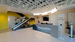 FIG. 1. LEDRAbrands’ new corporate facility serves as a working showcase, plus training and demo center, housing more than 115 employees and putting a connected LED lighting and controls system to work. (Photo credit: All images courtesy of LEDRAbrands.)