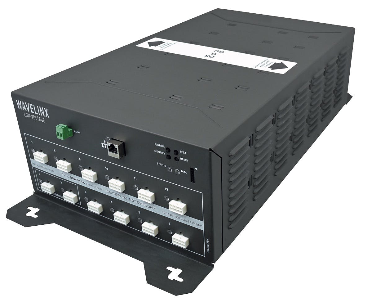 The lighting industry has a new option for DC grid connectivity and power with the WaveLinx Low-Voltage Power Module from Cooper, which boosts LED luminaire energy savings while simplifying installation without the need for an electrician. (Photo credit: Image courtesy of Cooper Lighting Solutions.)