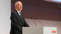 “I herewith find that the domination and profit and loss transfer agreement has been approved,” Osram supervisory board chairman Peter Bauer (pictured above in a file photo from a 2017 conference) announced at today’s virtual extraordinary general meeting. (Photo credit: Image courtesy of Osram.)