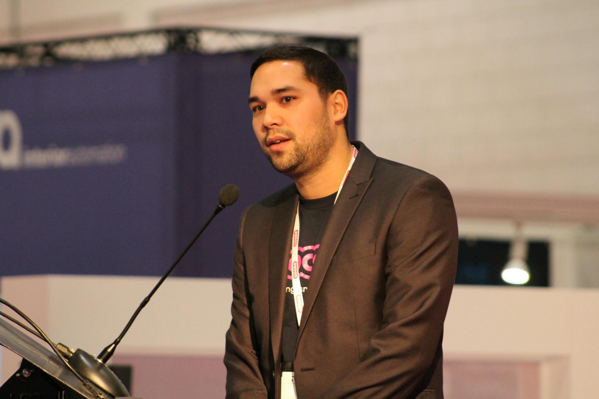 Jon Couch in his Gooee days before he left for enModus. He's now back in the Gooee fold, as head of product and engineering for Aurora, which is working more closely than ever with Gooee. (Photo credit: Image courtesy of Mark Halper.)