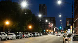 FIG. 1. Smart cities like Chicago are enabled by LED-based smart outdoor lighting that connects with centralized software, external sensors, data collection nodes, and other devices supported by multiple networking standards on each layer of the network. (Photo credit: Image courtesy of CDOT/Metro Strategies, Inc. and Kyle Duff.)