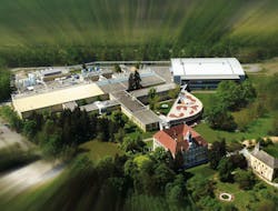 AMS headquarters and a fabrication plant sit on the grounds of an old Austrian castle, about a four-hour drive from Osram in Munich. (Photo credit: Image by user LKMKL on Wikimedia Commons, used under Creative Commons license for editorial purposes - https://commons.wikimedia.org/wiki/File:AMS_aerials2007.jpg.) AMS headquarters and a fabrication plant sit on the grounds of an old Austrian castle, about a four-hour drive from Osram in Munich. (Photo credit: Image by user LKMKL on Wikimedia Commons, used under Creative Commons license for editorial purposes - https://commons.wikimedia.org/wiki/File:AMS_aerials2007.jpg.)