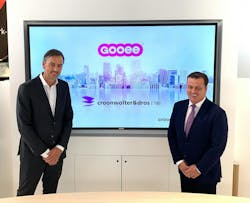 New Gooee CEO Andrew Johnson (r) and Croonwolter president Bas Ambachtsheer had little to say about lighting but talked plenty about smart buildings. Meanwhile, with Johnson joining as CEO, watch for a new chief at Aurora Lighting, where Johnson has been CEO. He founded both companies. (Photo credit: Image courtesy of Gooee.) New Gooee CEO Andrew Johnson (r) and Croonwolter president Bas Ambachtsheer had little to say about lighting but talked plenty about smart buildings. Meanwhile, with Johnson joining as CEO, watch for a new chief at Aurora Lighting, where Johnson has been CEO. He founded both companies. (Photo credit: Image courtesy of Gooee.)