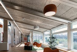 Wirepas technology is embedded in these Fagerhult LED lights at the Medicon Village research park in Lund, Sweden, as LEDs Magazine has reported. (Photo credit: Image courtesy of Securitas and Fagerhult.) Wirepas technology is embedded in these Fagerhult LED lights at the Medicon Village research park in Lund, Sweden, as LEDs Magazine has reported. (Photo credit: Image courtesy of Securitas and Fagerhult.)