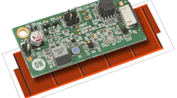 The ON Semiconductor multi-sensor platform design includes the company’s RSL10 BLE transceiver plus sensors, all powered by the red solar film (shown at top). The same transceiver is powered kinetically in the company’s design for a wireless light switch (seen below). (Photo credits: Images courtesy of ON Semiconductor.)