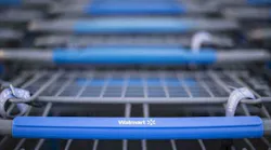 By tracking shopping cart movement around a store, retailers can get a better understanding of customer behavior. Acuity did not reveal the names of users of its new asset tracking system. The company is believed to already be working with Walmart and Target on people-oriented indoor-positioning services. (Photo credit: Walmart.)