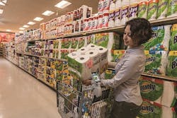 Is the Zebra device on top of the shopping cart handle, rather than smartphones, the future of how shoppers will engage with visible light communications (VLC)? (Photo credit: Zebra.) Is the Zebra device on top of the shopping cart handle, rather than smartphones, the future of how shoppers will engage with visible light communications (VLC)? (Photo credit: Zebra.)