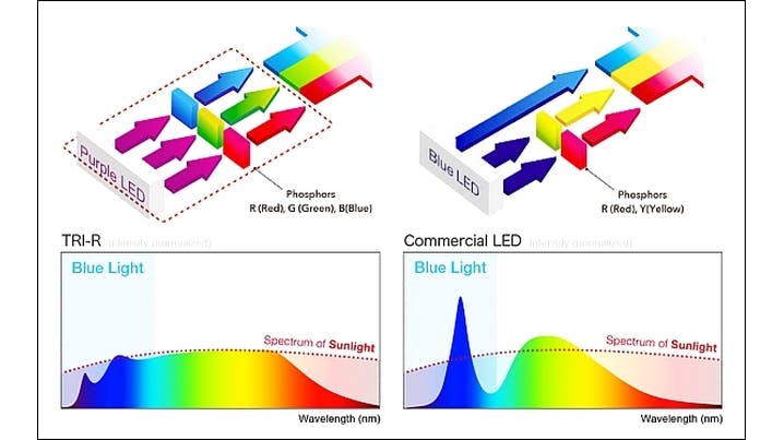 Seoul Semiconductors&rsquo; SunLike LED technology, which is said to mimic the spectral power distribution of the sun, proved to positively impact sleep and alertness in a Swiss university lab setting. (Image credit: Illustration courtesy of Seoul Semiconductor.)