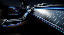Mercedes Benz integrates a plethora of LEDs in its new S-Class sedan for dynamic and human-centric cabin lighting. (Photo credit: Image courtesy of Mercedes Benz USA.)