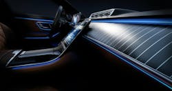 Mercedes Benz integrates a plethora of LEDs in its new S-Class sedan for dynamic and human-centric cabin lighting. (Photo credit: Image courtesy of Mercedes Benz USA.) Mercedes Benz integrates a plethora of LEDs in its new S-Class sedan for dynamic and human-centric cabin lighting. (Photo credit: Image courtesy of Mercedes Benz USA.)