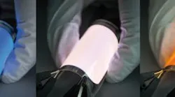 Fraunhofer will show its new flexible, color changing OLEDs next week. (Photo credit: Fraunhofer FEP.)