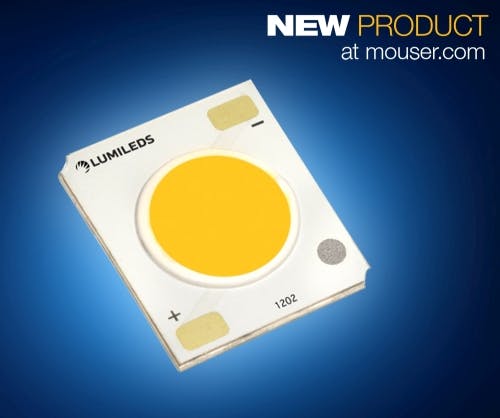 Mouser Electronics carries Lumileds' compact-range Luxeon COB LEDs