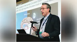 Moore-Ede will continue to have plenty to say about healthy lighting. He’s pictured here speaking at an LEDs Magazine’s Lighting for Health and Wellbeing Conference in 2017.
