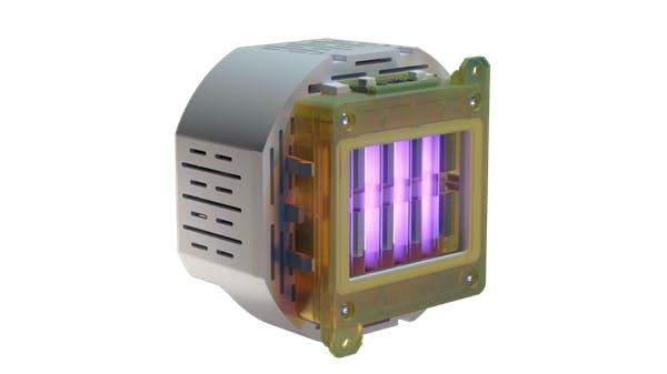 Acuity Brands says its UL-certified Care222 far UV-C module, with filtered excimer lamp technology developed by Ushio America, will enable a narrow-band 222-nm disinfection source to deactivate pathogens safely at appropriate doses even in occupied spaces. (Photo credit: Image courtesy of Acuity Brands.)