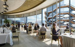Manhattan's massive Hudson Yards project, where this restaurant is located, has been hit by the pandemic but sanitizing technologies like UV-C could help normality return. (Photo credit: Image courtesy of Hudson Yards.) Manhattan's massive Hudson Yards project, where this restaurant is located, has been hit by the pandemic but sanitizing technologies like UV-C could help normality return. (Photo credit: Image courtesy of Hudson Yards.)