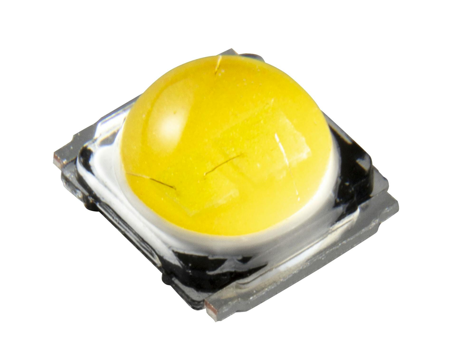 Nichia has released a dual-purpose LED with a strong violet peak (shown in the spectral power distribution diagram below), designed to deactivate bacterial pathogens including pseudomonas, staph, and E. coli, while also providing visible white light. (Image credits: Photo and illustration courtesy of Nichia.)