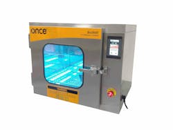 Signify UV-C lamps provide disinfection of agricultural products inside the BioShift germicidal chamber made by Once, the livestock lighting company that Signify acquired last year. Signify is now looking to broaden the uses for its UV-C products. (Photo credit: Image courtesy of Signify.) Signify UV-C lamps provide disinfection of agricultural products inside the BioShift germicidal chamber made by Once, the livestock lighting company that Signify acquired last year. Signify is now looking to broaden the uses for its UV-C products. (Photo credit: Image courtesy of Signify.)