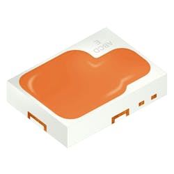 The new Synios P2720 CR Series packaged LEDs from Osram Opto Semiconductors are designed to deliver improved brightness in a compact footprint for automotive rear lamps and fog lamps. (Photo credit: Image courtesy of Osram Opto Semiconductors.) The new Synios P2720 CR Series packaged LEDs from Osram Opto Semiconductors are designed to deliver improved brightness in a compact footprint for automotive rear lamps and fog lamps. (Photo credit: Image courtesy of Osram Opto Semiconductors.)